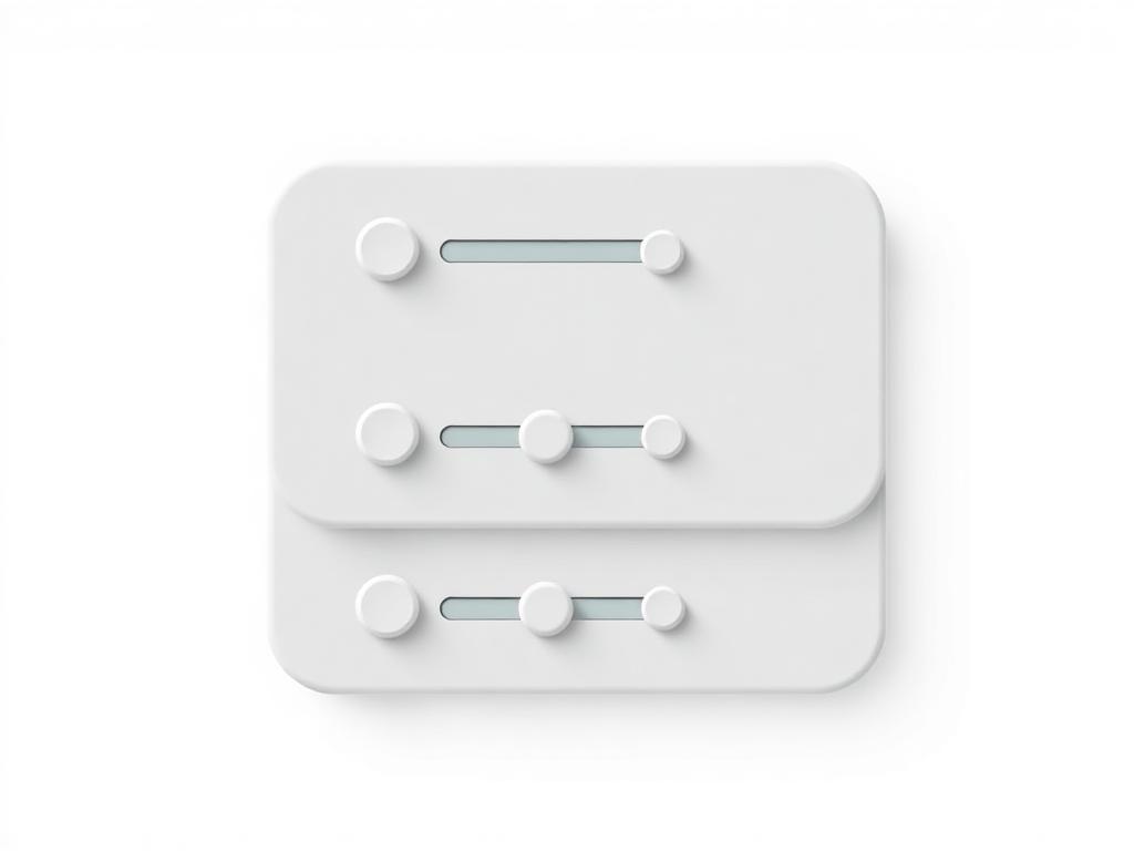 Illustration of scheduling rule cards with toggles and sliders